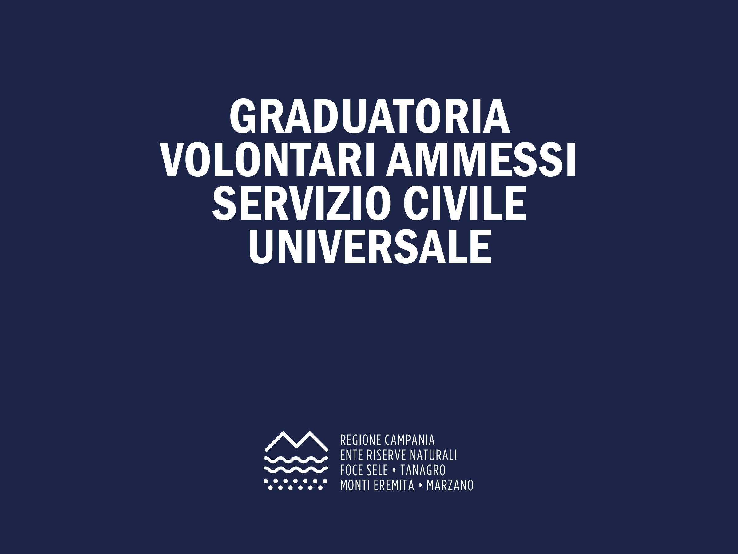 Graduatoria volontari ammessi - Servizio Civile Universale